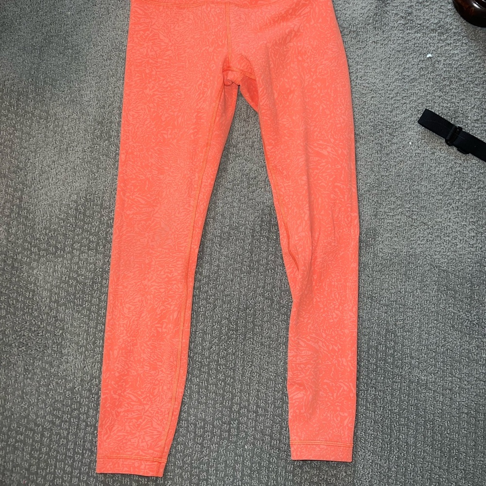 Orange full length Lululemon leggings